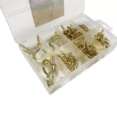 Toolzone 50pc Assorted DIY Workshop Hardware Storage Cup Hook Set Kit